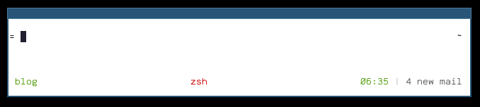 Screenshot of prompt in tmux
